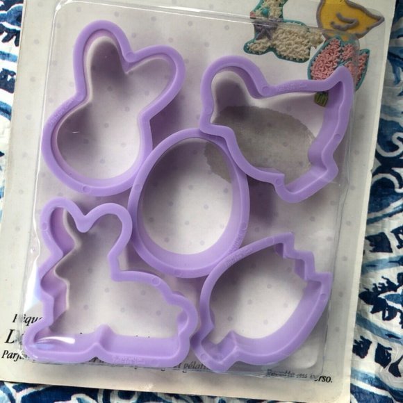 1998 Wilton Easter Bite-Size Cookie Cutters Bunnies‎ Duck Tulip Egg VINTAGE - Picture 8 of 8